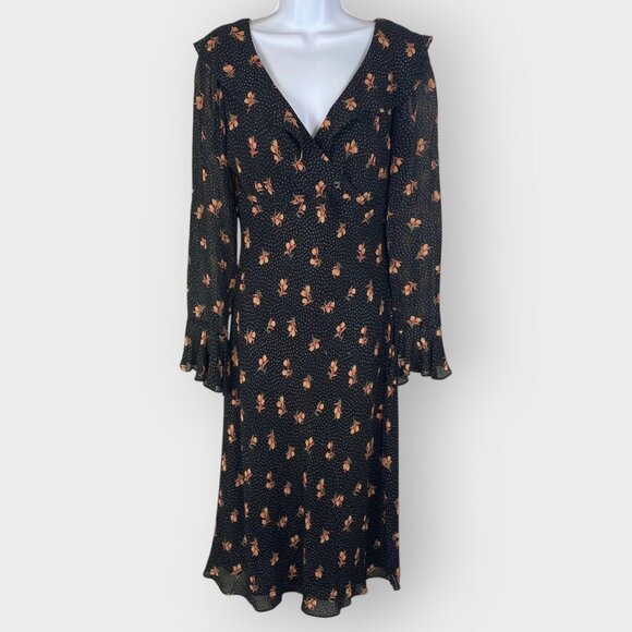 90s Y2K Moda Intl Babydoll Dress | Black Rose | USA | Fairy Grunge Whimsigoth - Picture 1 of 15